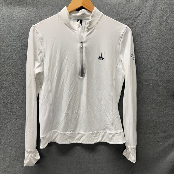 Greyson Tops - Greyson 1/2 Zip Womens Medium White Long Sleeve Pullover CINCORO TEQUILA Logo